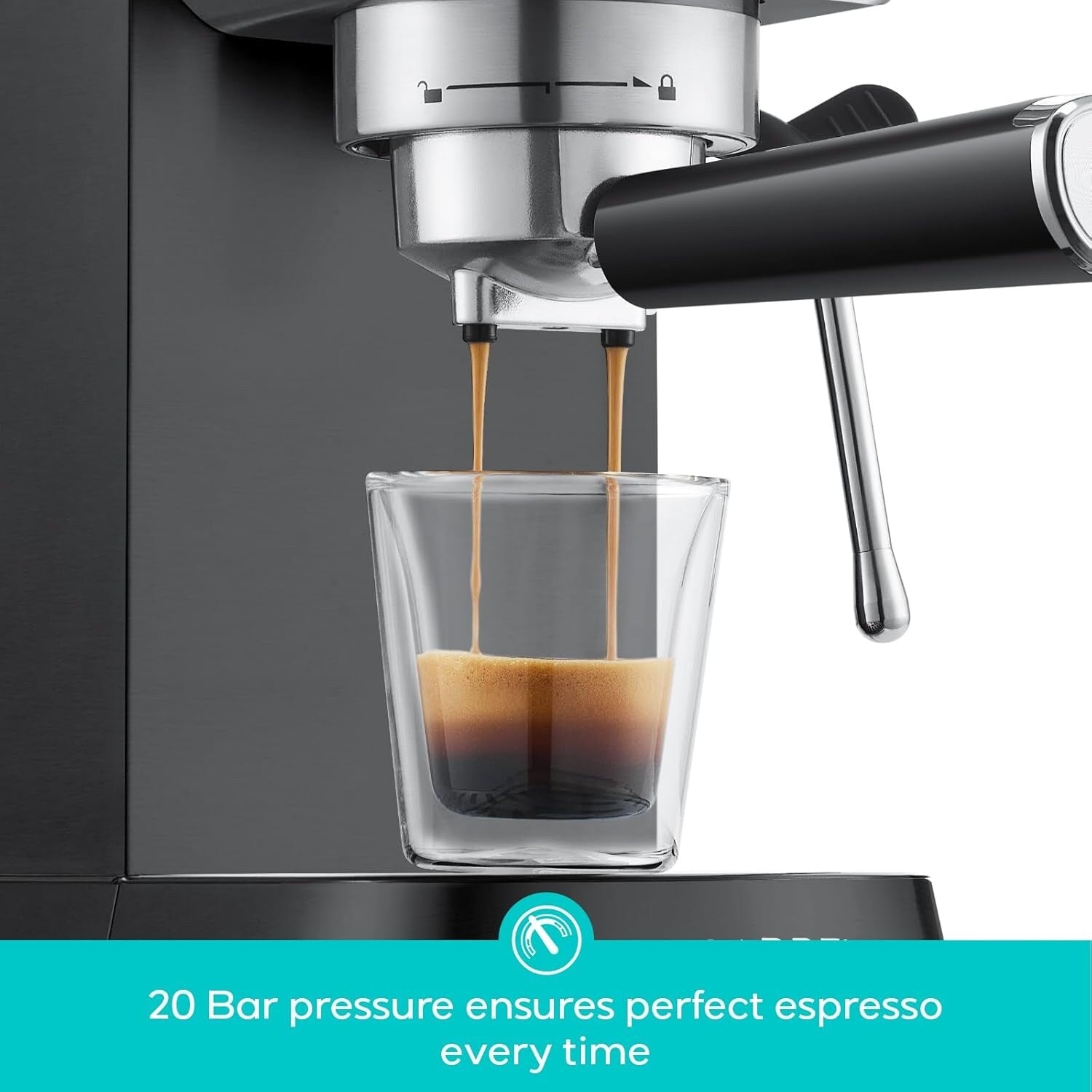 CASABREWS CM5418 Macchina per caffè espresso 20 bar con lancia vapore per schiuma di latte