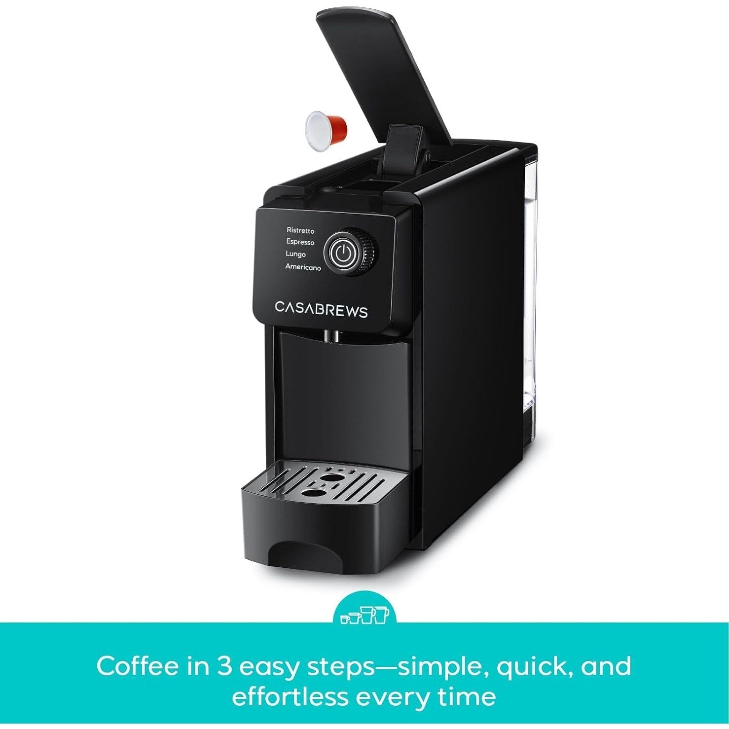 CASABREWS CM7036E Macchina per caffè espresso da 20 Bar per cialde originali Nespresso