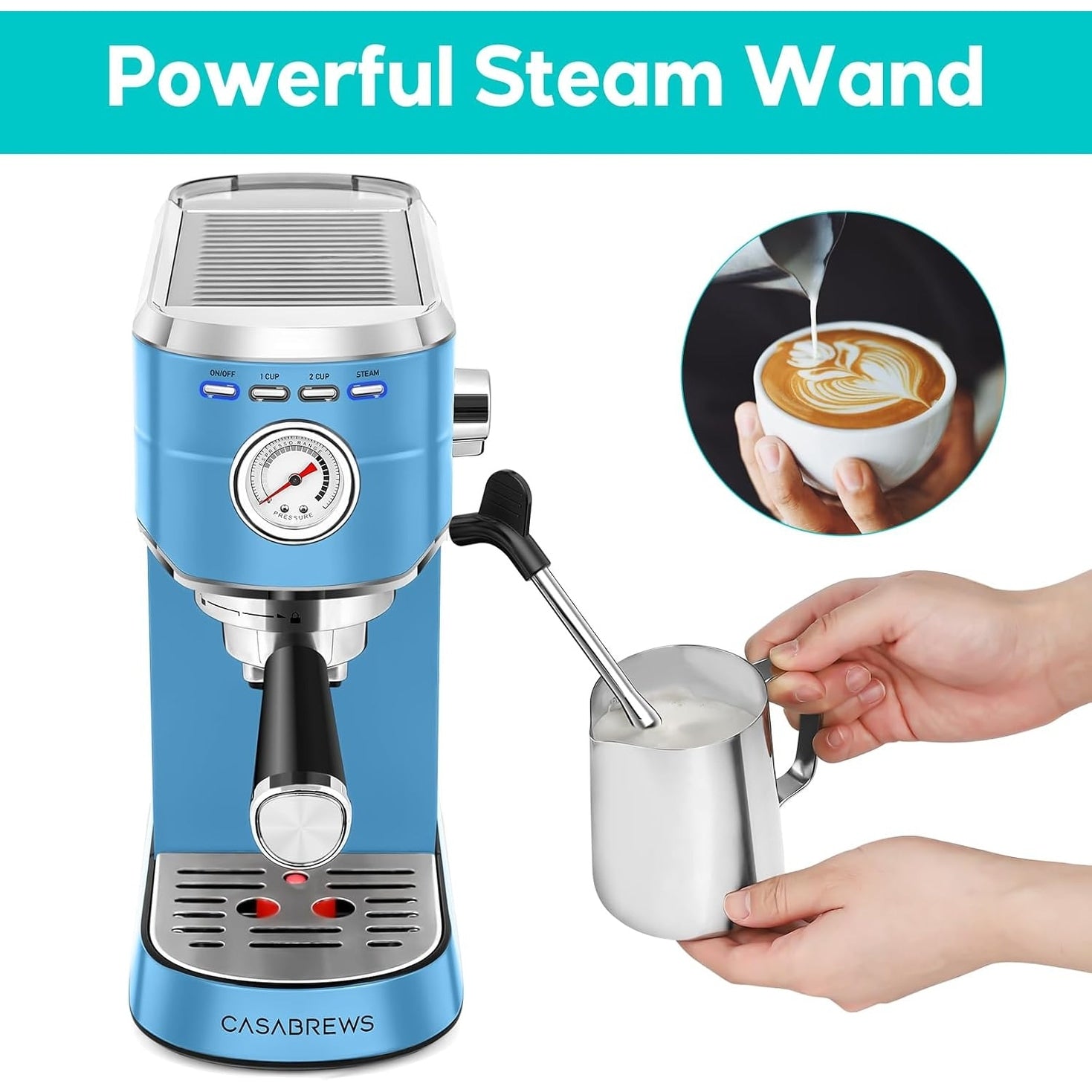 CASABREWS CM5418 Macchina per caffè espresso 20 bar con sistema di schiumatura del latte - N/D