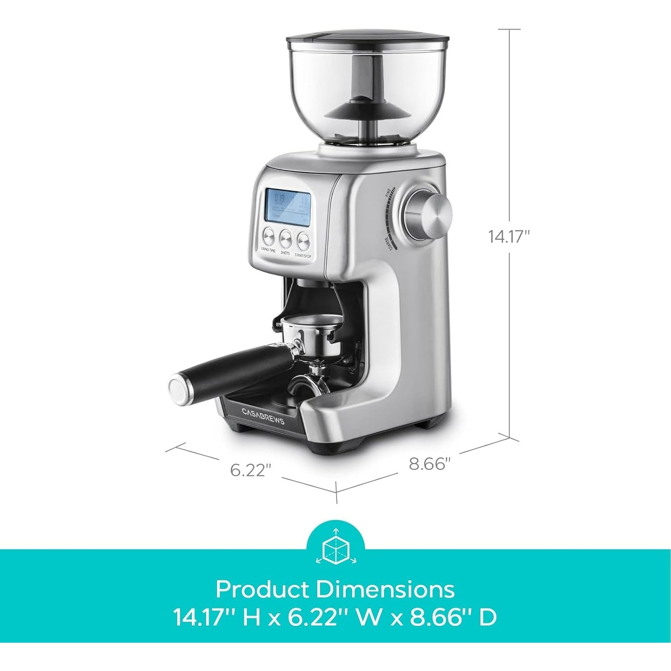 CASABREWS Tornado Macinacaffè elettrico conico argento - N/D