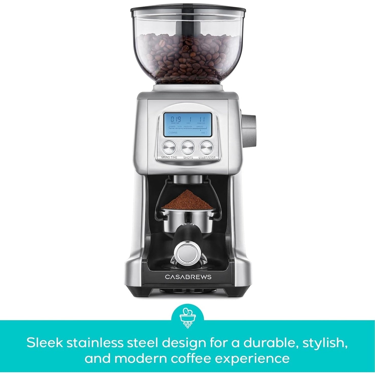 CASABREWS Tornado Macinacaffè elettrico conico argento - N/D