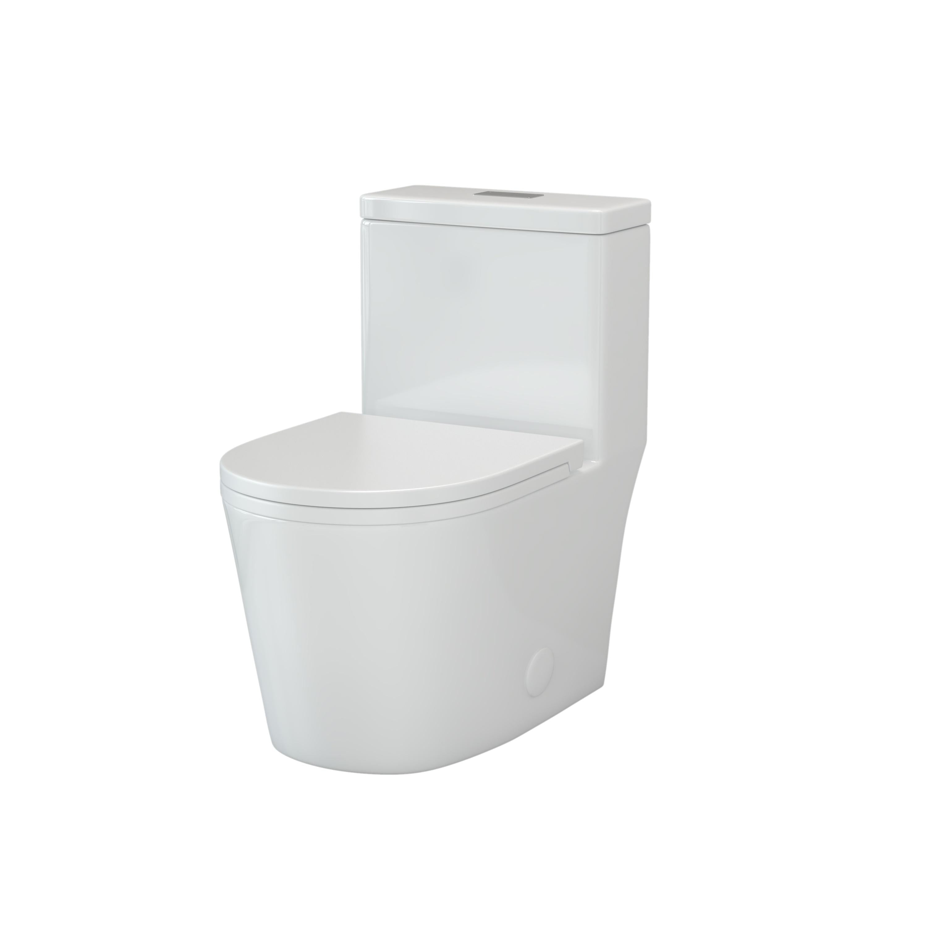 WC monoblocco compatto piccolo CB HOME da 24'', WC corto moderno con doppio scarico e sifone, sedile a chiusura ammortizzata, altezza comfort di 16,5''