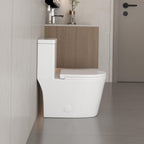 WC monoblocco compatto piccolo CB HOME da 24'', WC corto moderno con doppio scarico e sifone, sedile a chiusura ammortizzata, altezza comfort di 16,5''