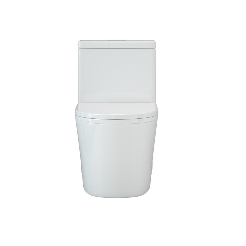 WC monoblocco compatto piccolo CB HOME da 24'', WC corto moderno con doppio scarico e sifone, sedile a chiusura ammortizzata, altezza comfort di 16,5''