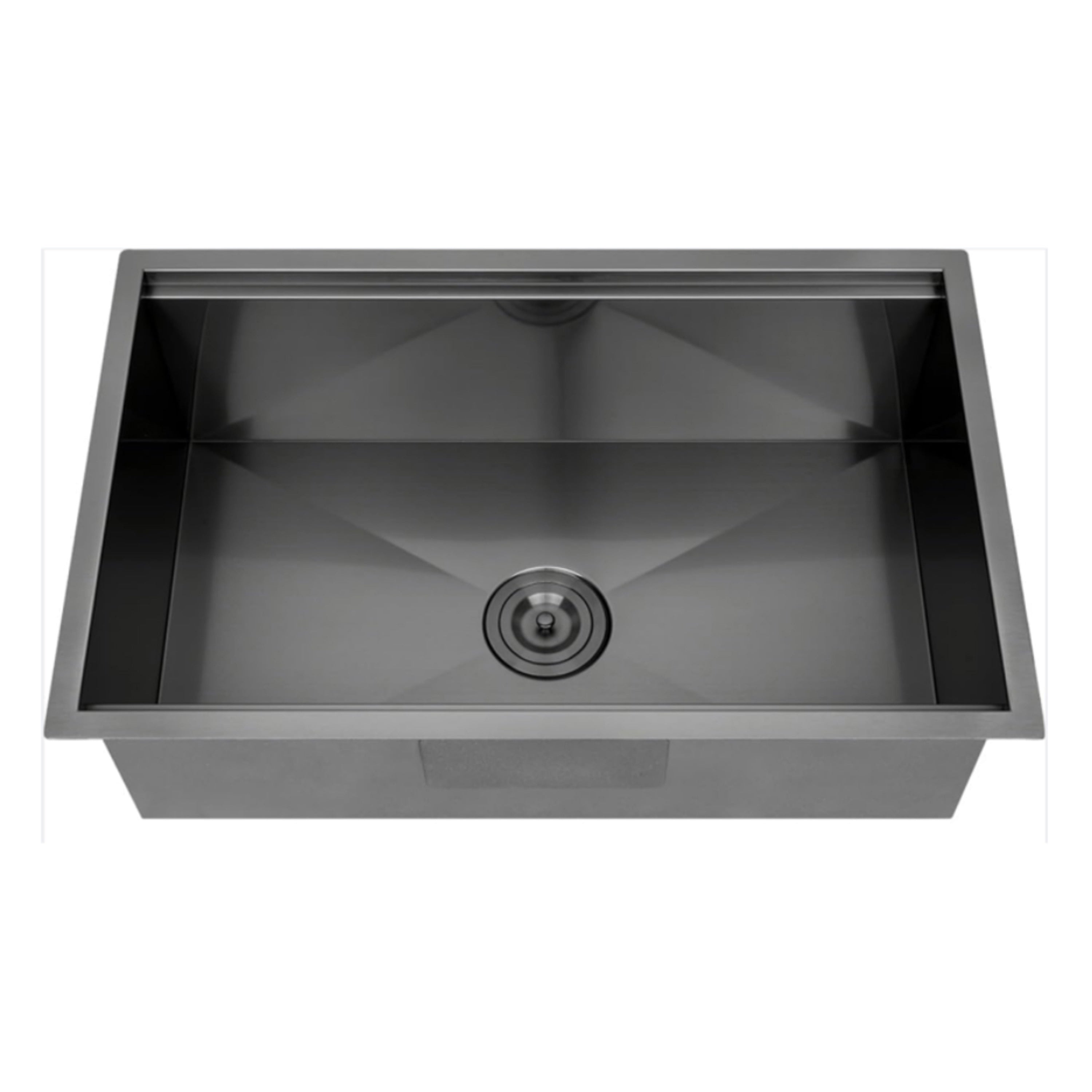 Lavello da cucina sottotop CB HOME da 32'' in oro, lavello da cucina in acciaio inox/nero da incasso, lavello da cucina a una vasca con accessori