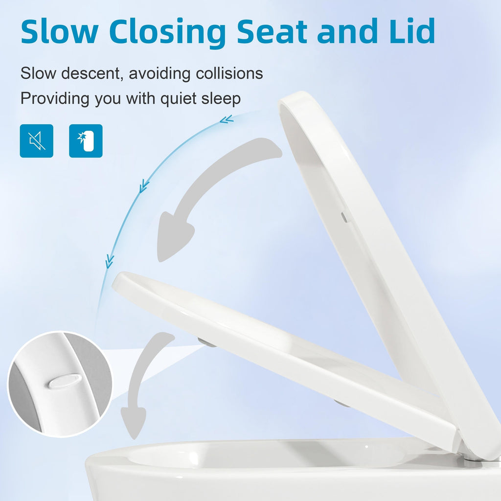 WC monoblocco compatto piccolo CB HOME da 24'', WC corto moderno con doppio scarico e sifone, sedile a chiusura ammortizzata, altezza comfort di 16,5''