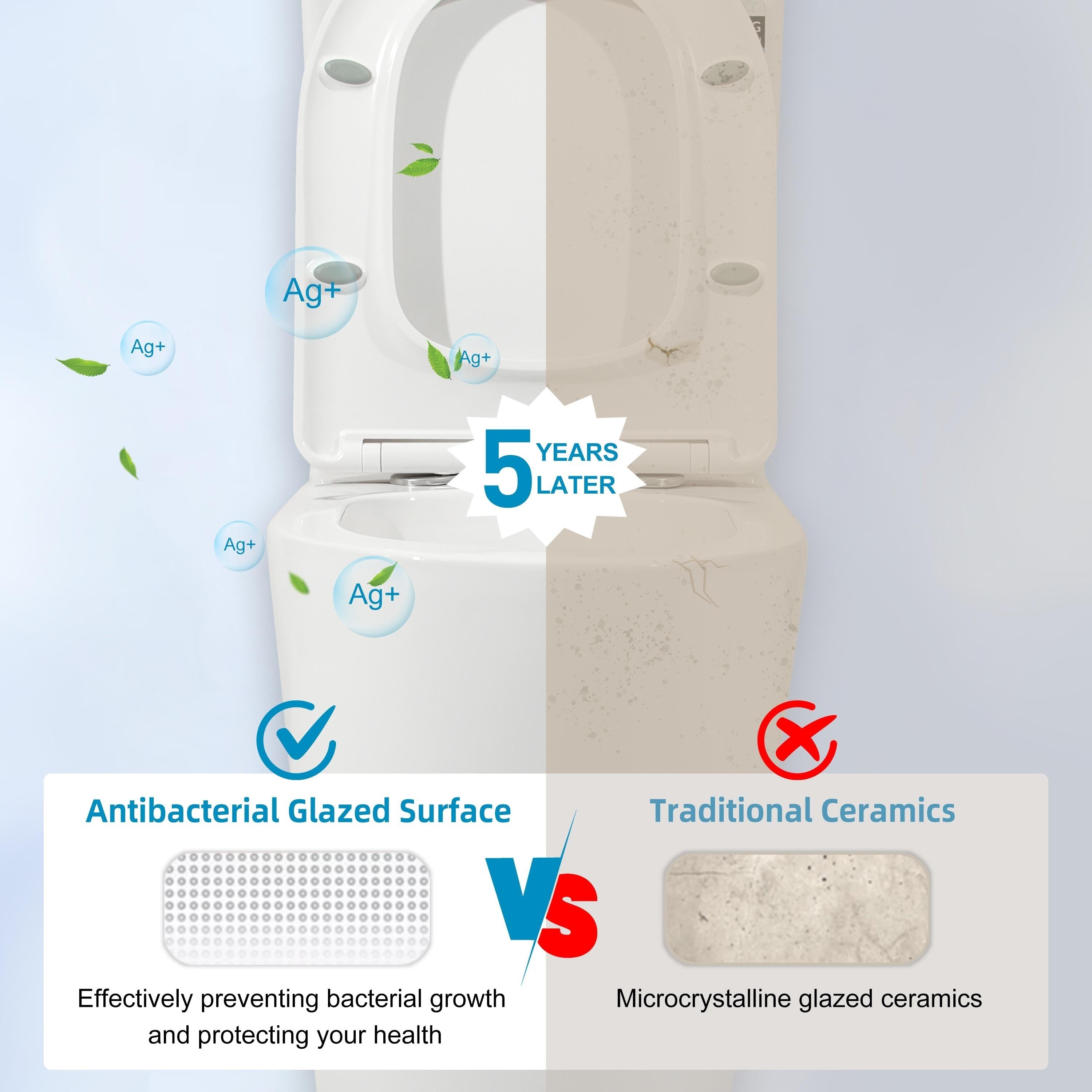 WC monoblocco compatto piccolo CB HOME da 24'', WC corto moderno con doppio scarico e sifone, sedile a chiusura ammortizzata, altezza comfort di 16,5''