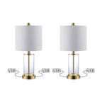 Lampada da tavolo a LED moderna e contemporanea Cabell 21 in vetro con ricarica USB, bronzo lucidato a olio (set da 2) di JONATHAN Y