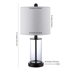 Lampada da tavolo a LED moderna e contemporanea Cabell 21 in vetro con ricarica USB, bronzo lucidato a olio (set da 2) di JONATHAN Y