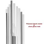 Applique da parete moderna in metallo Cabrera con bellissime aste in vetro trasparente per bagno, set da 2