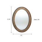 Specchio da parete ovale con cornice in legno Cameo da 32 pollici, specchio da parete per bagno - 31,89 A x 24 L x 1,26 P