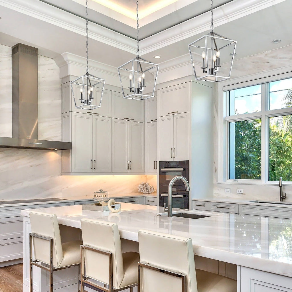 Lampadario a gabbia aperta con lanterna a forma di candela, per scale o isola della cucina - N/D