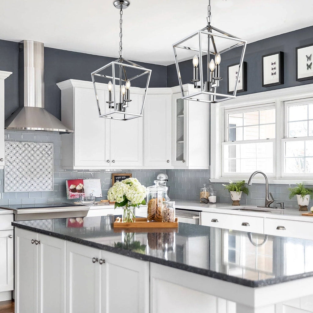 Lampadario a gabbia aperta con lanterna a forma di candela, per scale o isola della cucina - N/D