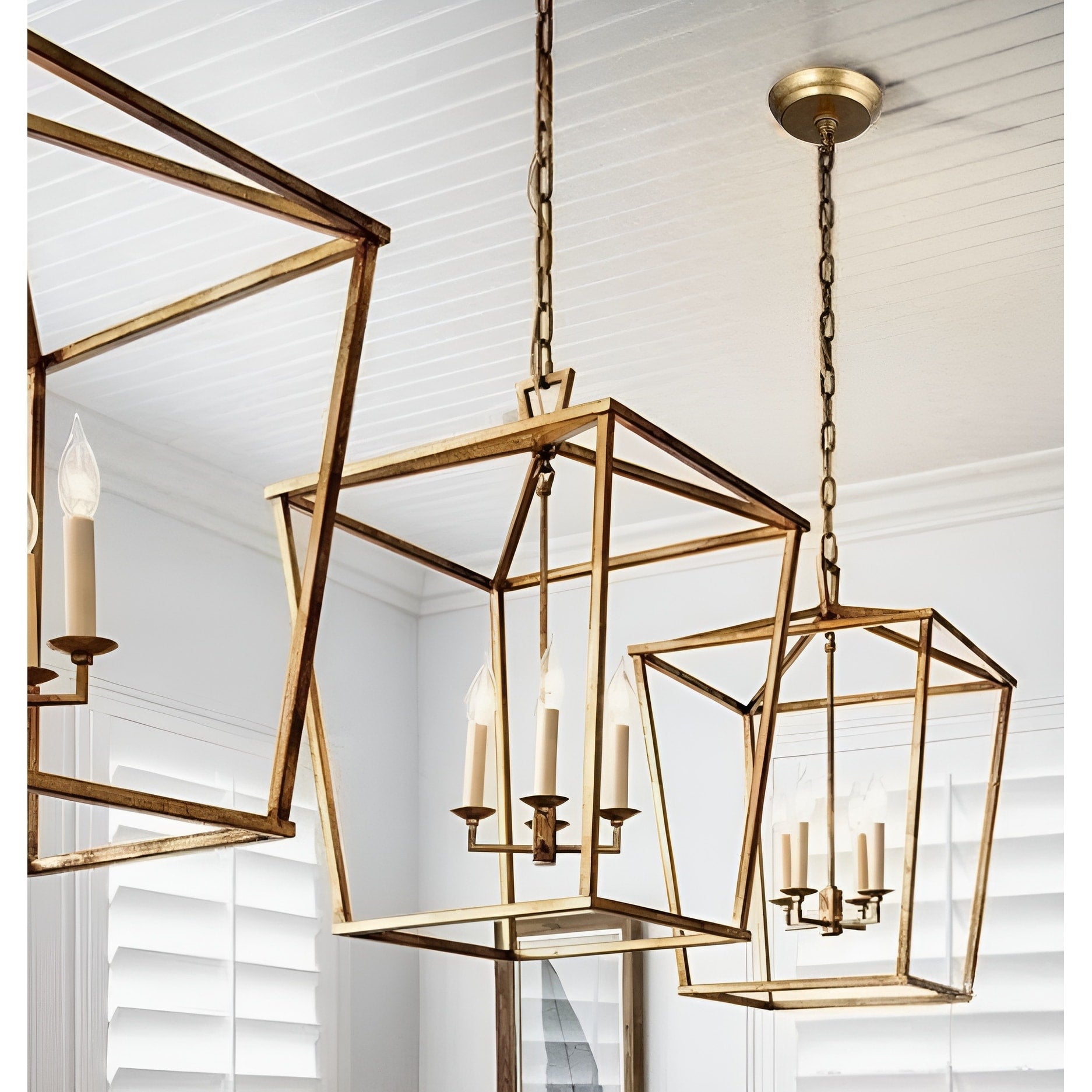 Lampadario a gabbia aperta con lanterna a forma di candela, per scale o isola della cucina - N/D