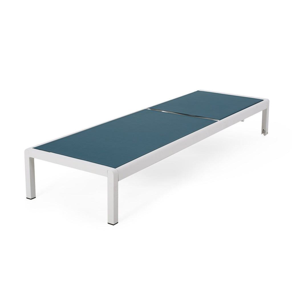 Chaise longue da esterno in alluminio Cape Coral (set da 2) di Christopher Knight Home - 77,56 P x 25,20 L x 11,80 A