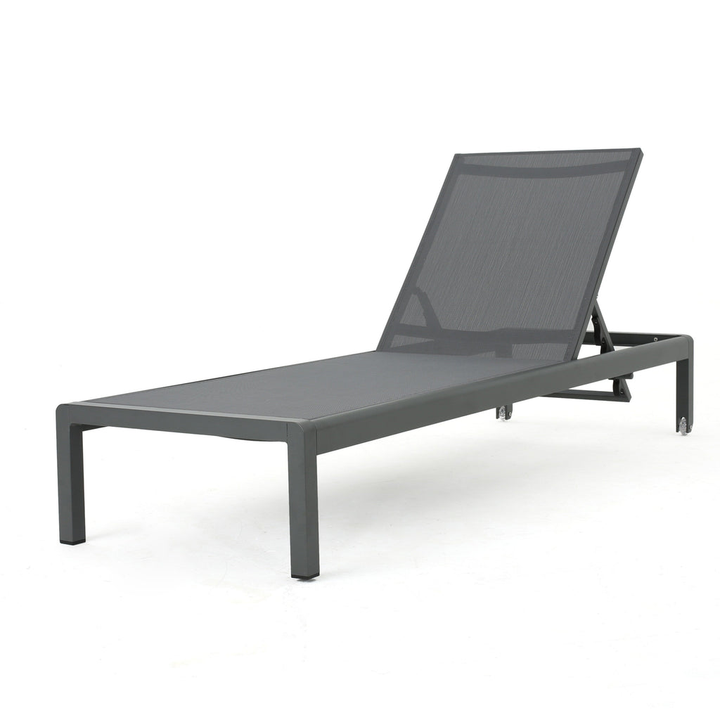 Chaise longue da esterno in alluminio Cape Coral (set da 2) di Christopher Knight Home - 77,56 P x 25,20 L x 11,80 A