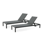 Chaise longue da esterno in alluminio Cape Coral (set da 2) di Christopher Knight Home - 77,56 P x 25,20 L x 11,80 A