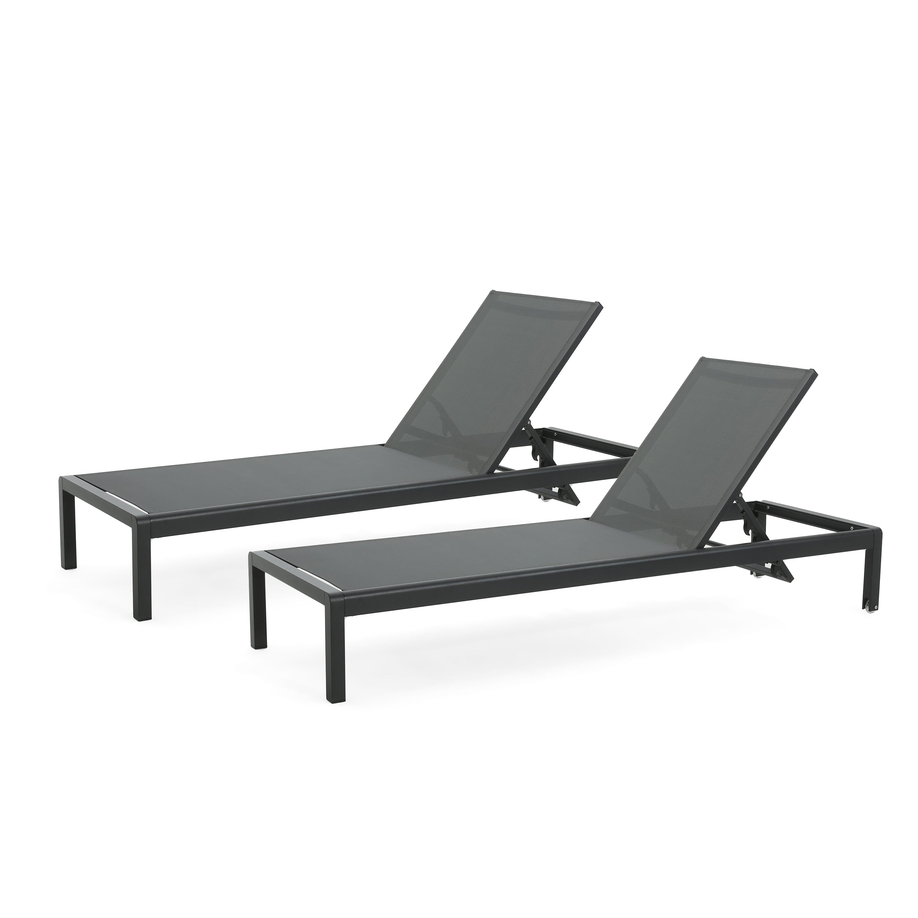 Chaise longue da esterno in alluminio Cape Coral (set da 2) di Christopher Knight Home - 77,56 P x 25,20 L x 11,80 A