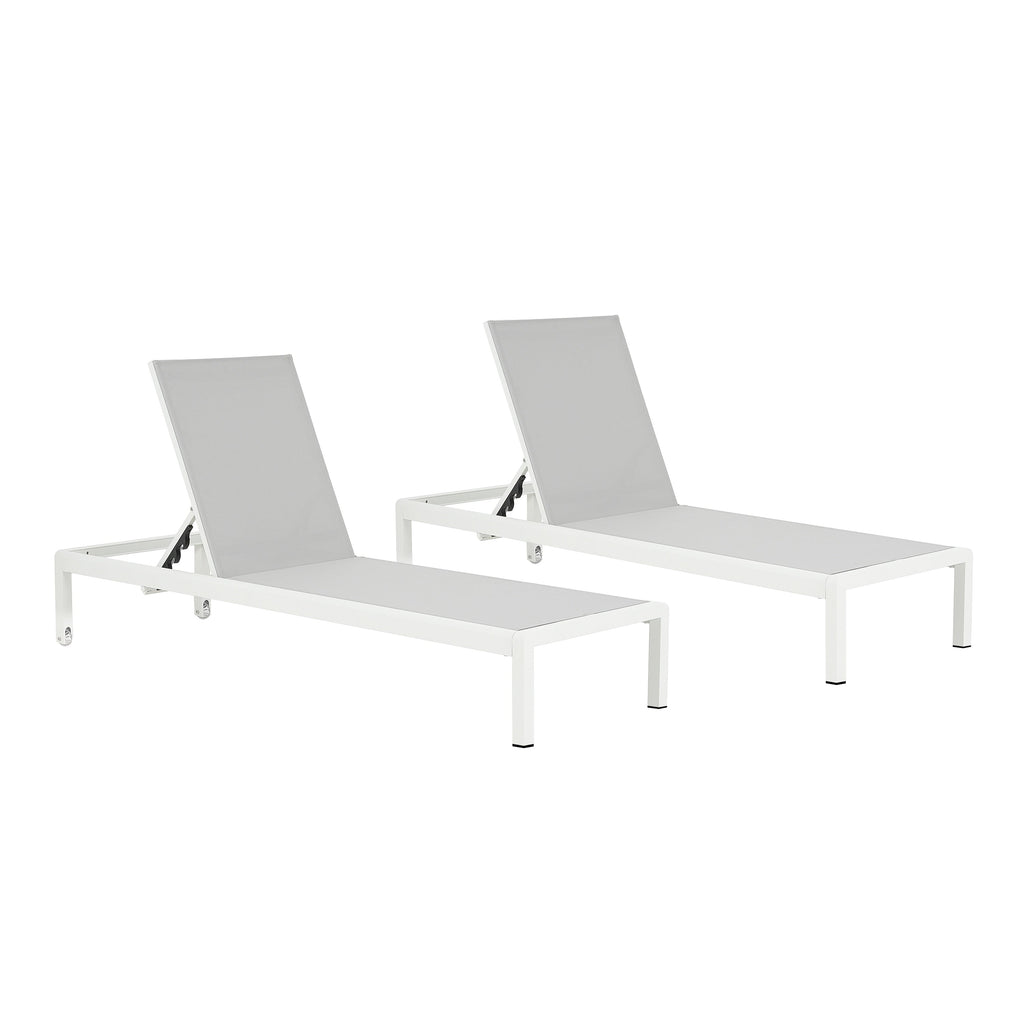 Chaise longue da esterno in alluminio Cape Coral (set da 2) di Christopher Knight Home - 77,56 P x 25,20 L x 11,80 A