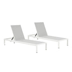 Chaise longue da esterno in alluminio Cape Coral (set da 2) di Christopher Knight Home - 77,56 P x 25,20 L x 11,80 A