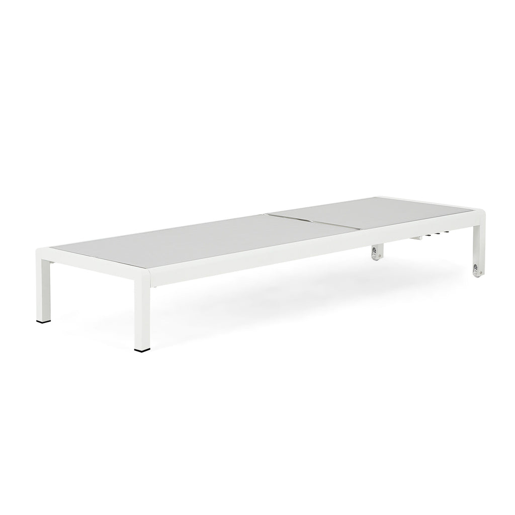 Chaise longue da esterno in alluminio Cape Coral (set da 2) di Christopher Knight Home - 77,56 P x 25,20 L x 11,80 A