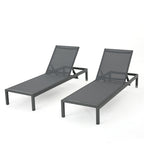 Chaise longue da esterno in alluminio Cape Coral (set da 2) di Christopher Knight Home - 77,56 P x 25,20 L x 11,80 A