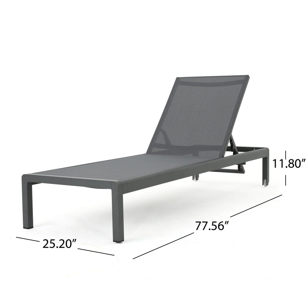 Chaise longue da esterno in alluminio Cape Coral (set da 2) di Christopher Knight Home - 77,56 P x 25,20 L x 11,80 A