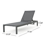 Chaise longue da esterno in alluminio Cape Coral (set da 2) di Christopher Knight Home - 77,56 P x 25,20 L x 11,80 A