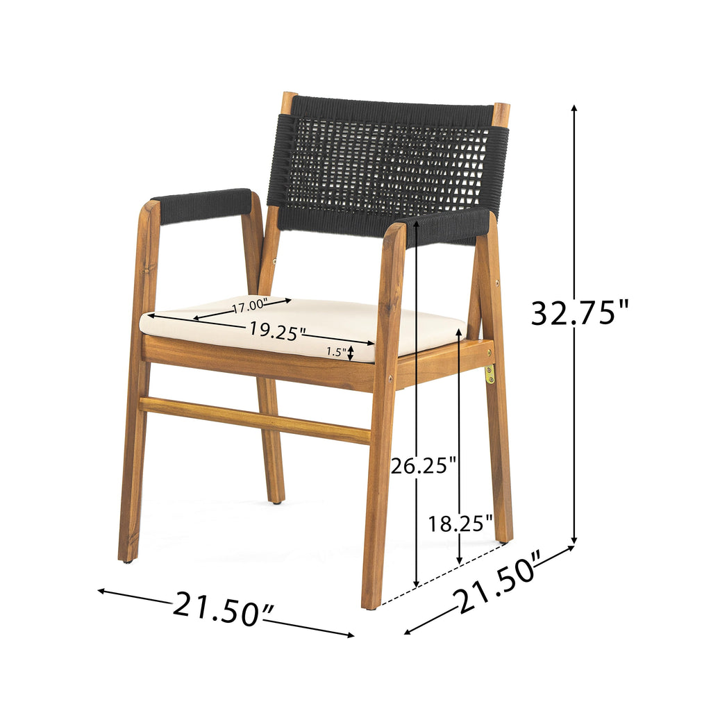 Set da pranzo da esterno Captef in legno di acacia da 5 pezzi di Christopher Knight Home