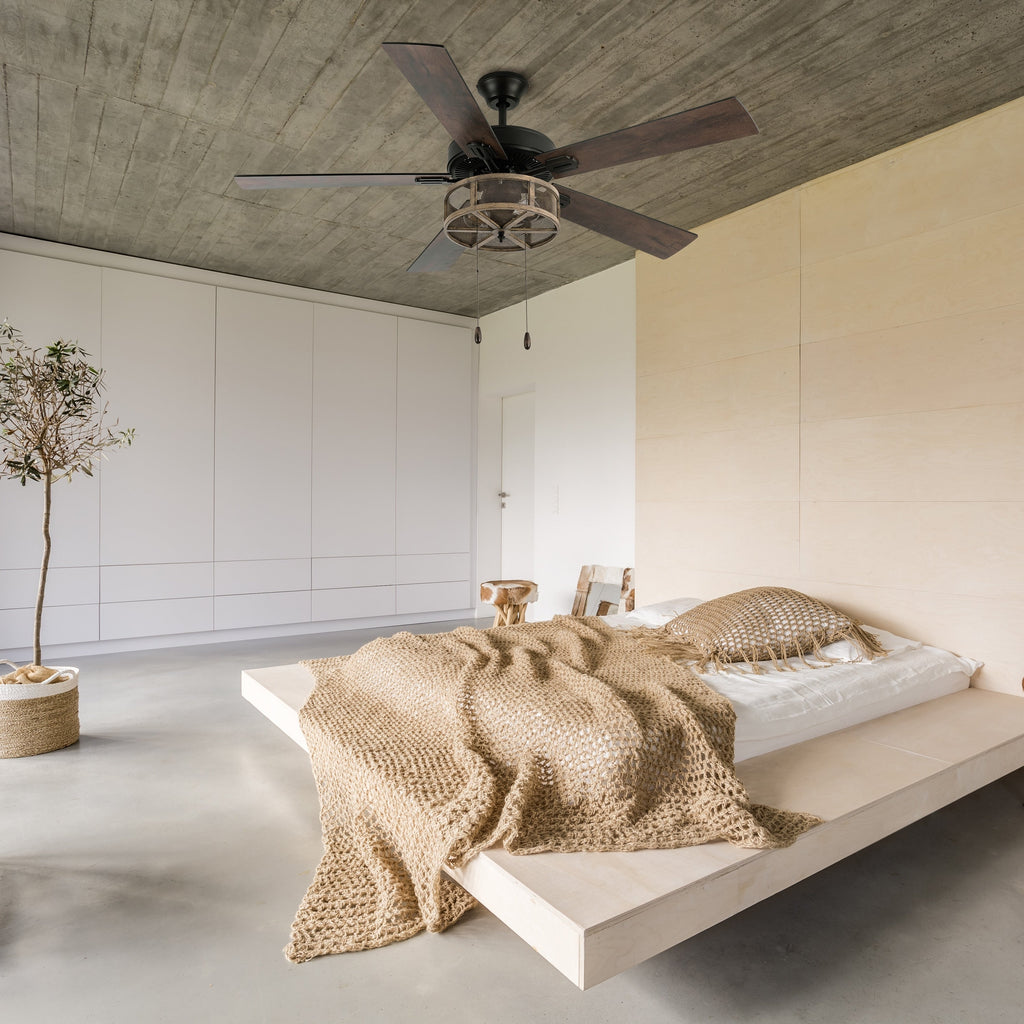 Ventilatore da soffitto a LED da fattoria in metallo spazzolato 52 Carbon Loft