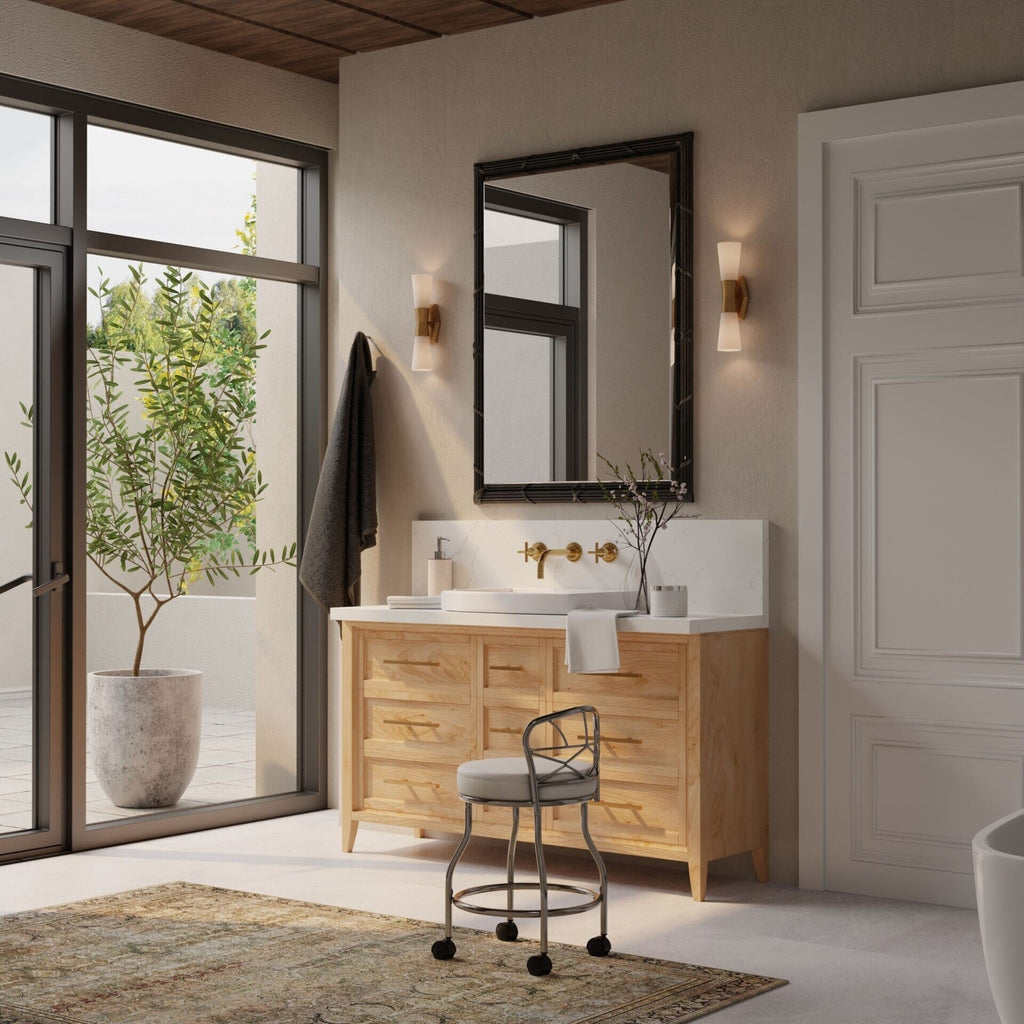 Sgabello da toeletta Diana X-Back con rotelle Carolina Living