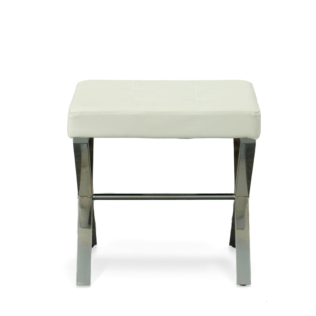 Carolina Living Elisabetta Vanity Bench - Bianco/Cromo