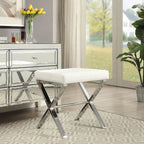 Carolina Living Elisabetta Vanity Bench - Bianco/Cromo