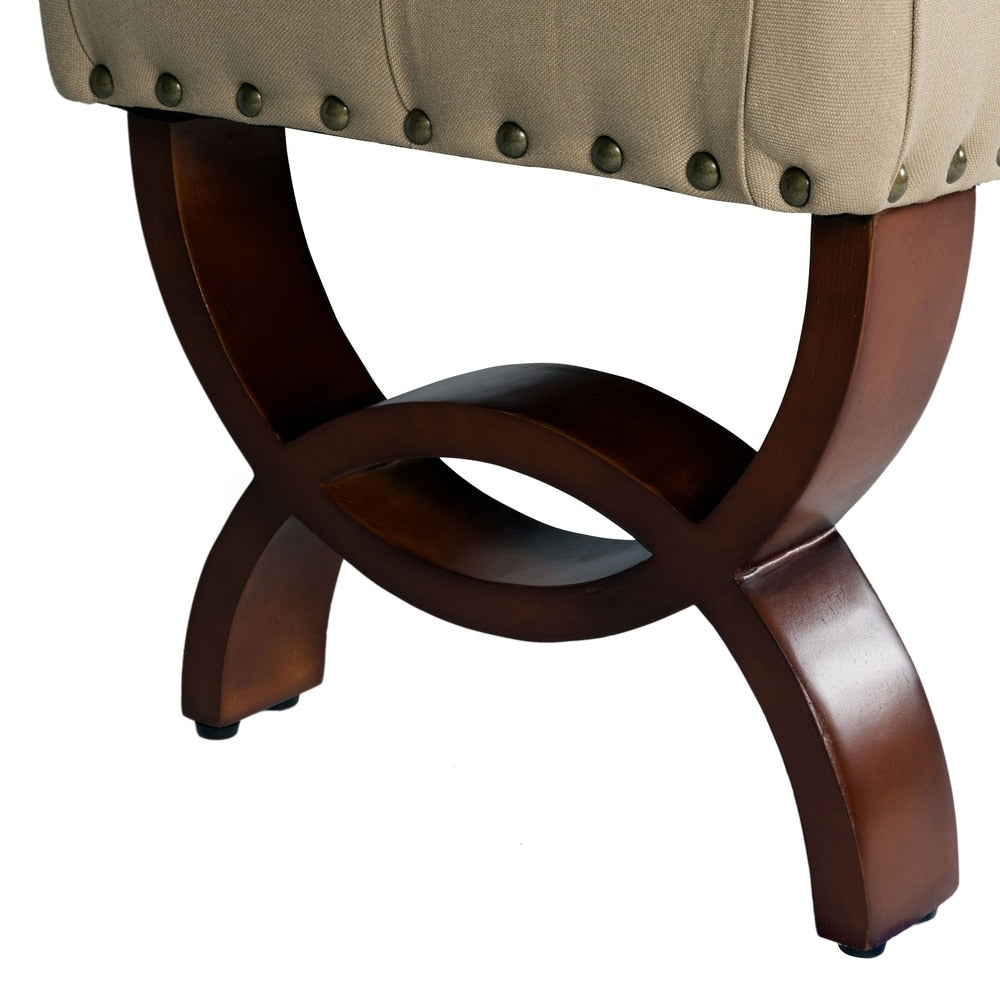 Panca Carolina con trapuntatura e borchie