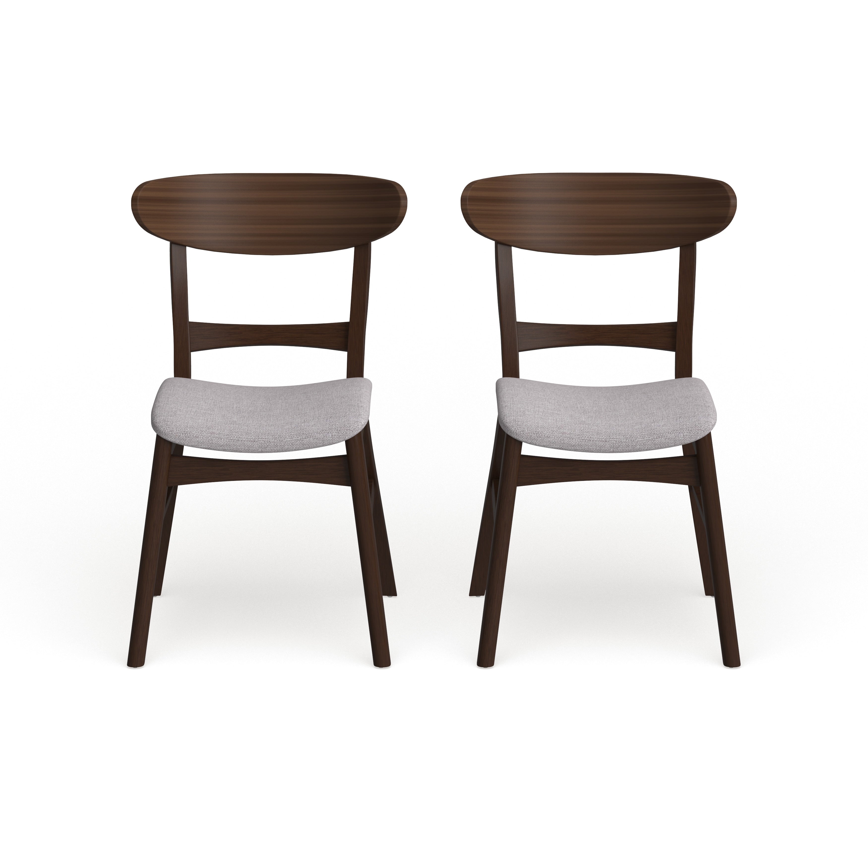 Sedia da pranzo Abrielle in legno di caucciù imbottita in stile moderno di metà secolo (set di 2) di Christopher Knight Home