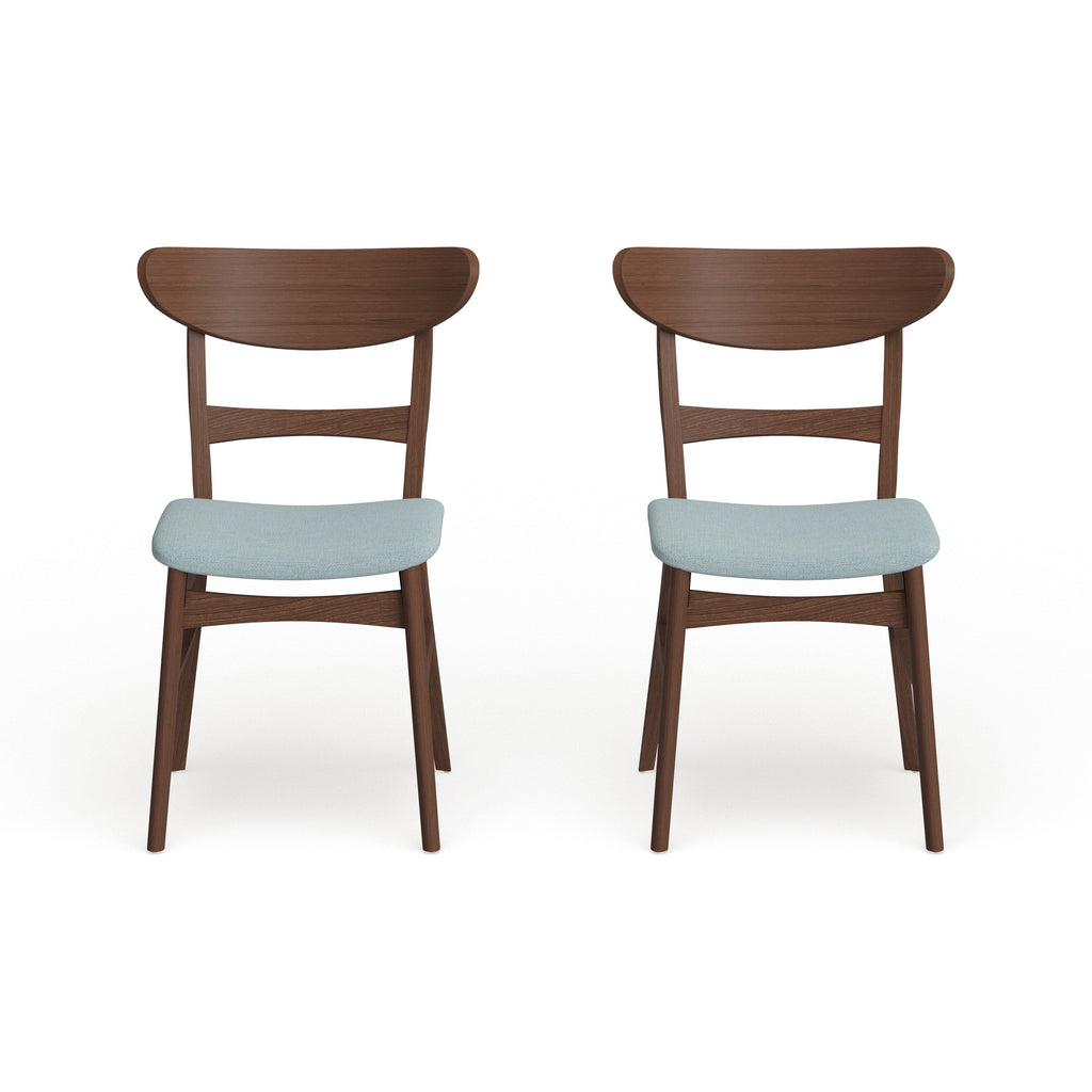 Sedia da pranzo Abrielle in legno di caucciù imbottita in stile moderno di metà secolo (set di 2) di Christopher Knight Home