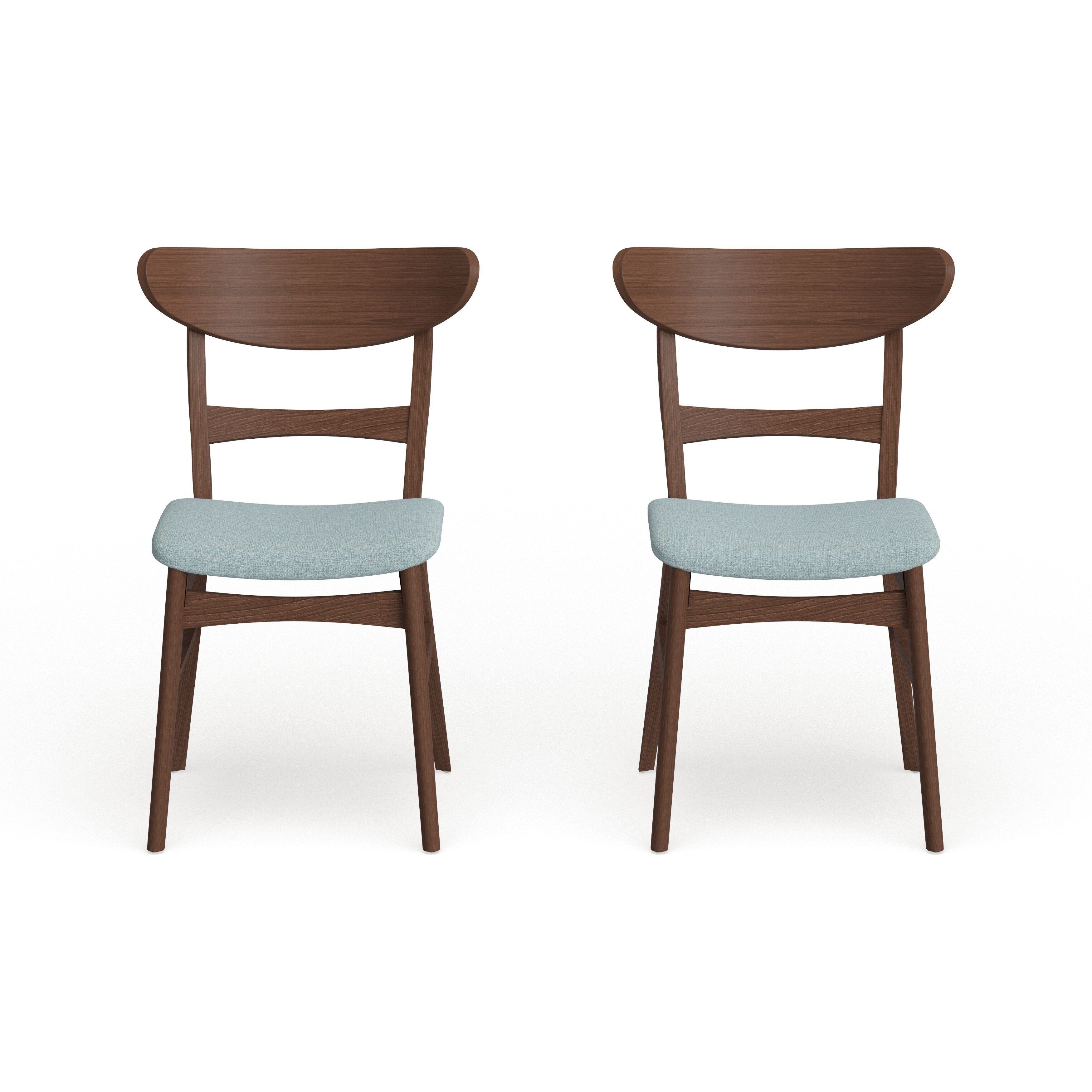 Sedia da pranzo Abrielle in legno di caucciù imbottita in stile moderno di metà secolo (set di 2) di Christopher Knight Home