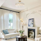 Casandra Lampada da soffitto a 4 luci in ottone spazzolato e cristallo