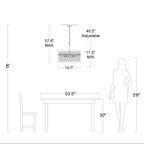 Lampadario Casandra a 5 luci in bronzo lucido con barre in vetro trasparente - Bronzo lucido