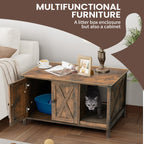 Recinto per lettiera per gatti, mobiletto nascosto in legno per toilette per gatti con tiragraffi