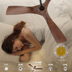 Ventilatore da soffitto, ventilatore da soffitto da 52 pollici con telecomando, LED dimmerabile, temperatura a tre colori