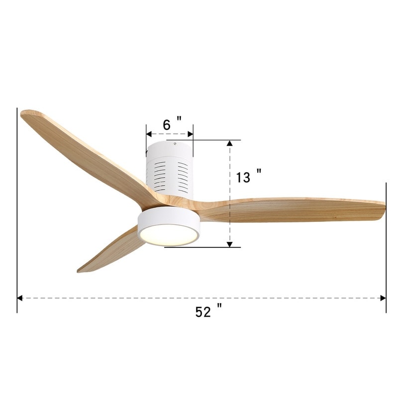 Ventilatore da soffitto a filo in stile fattoria da 52 pollici con luce e telecomando, motore CC reversibile