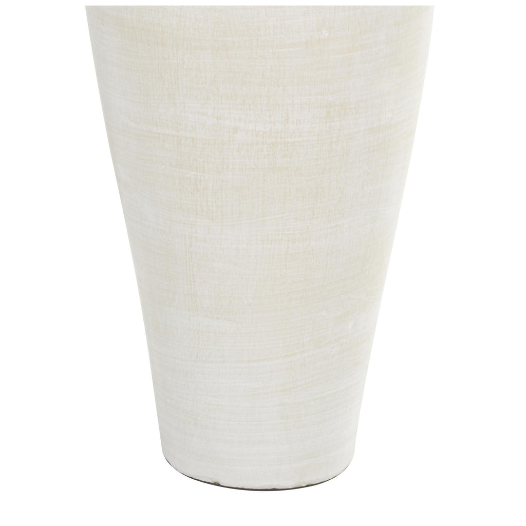Vaso decorativo da pavimento in ceramica a forma di anfora alta - Bianco - Roche River Decor