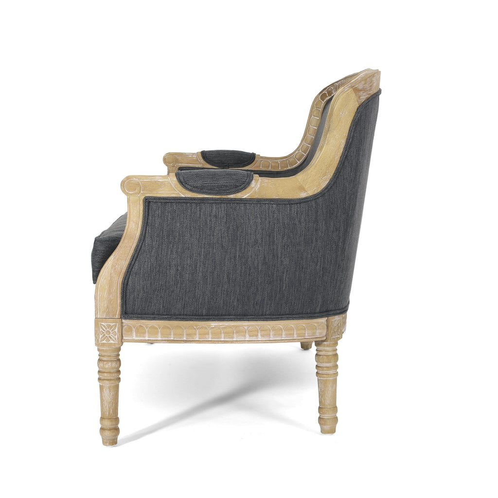 Divano a due posti in legno di antracite con struttura in legno di gomma