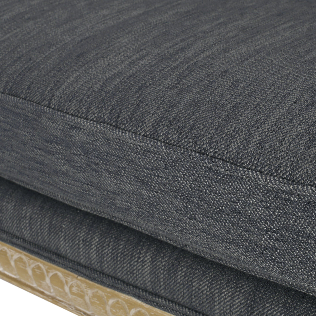 Divano a due posti in legno di antracite con struttura in legno di gomma