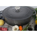 Chasseur - Forno olandese ovale in ghisa smaltata color grigio caviale da 3,8 litri
