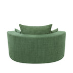 Poltrona lounge con braccioli in ciniglia, poltrona rotonda con base girevole a 360 gradi e 3 cuscini rimovibili