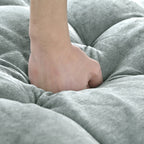 Divano letto con chaise longue in ciniglia, divano imbottito con schienale trapuntato e 2 cuscini staccabili per soggiorno