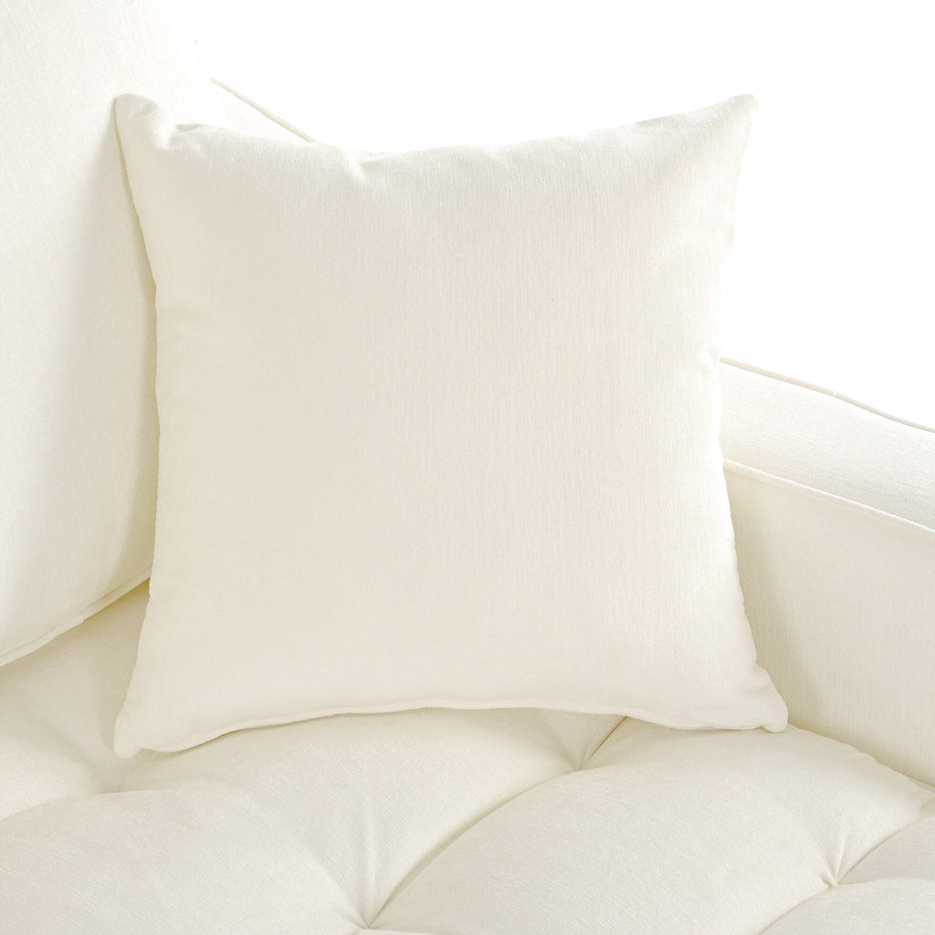 Divano letto con chaise longue in ciniglia, divano imbottito con schienale trapuntato e 2 cuscini staccabili per soggiorno