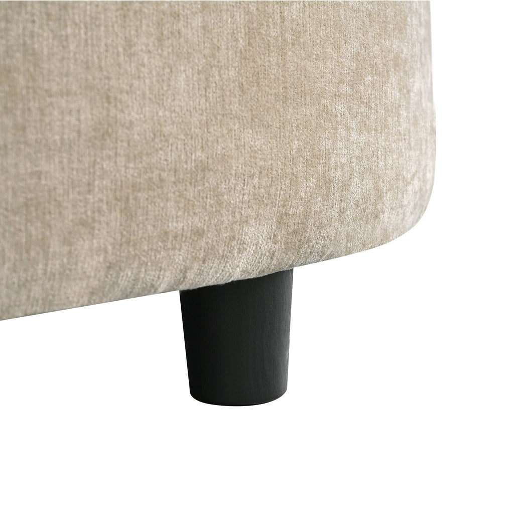 Divano letto con chaise longue in ciniglia, divano imbottito con schienale trapuntato e 2 cuscini staccabili per soggiorno